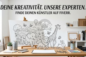 ich designe kreative malbücher für amazon KDP