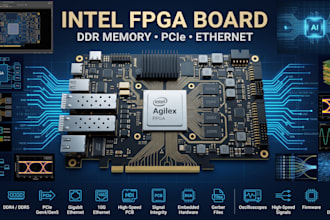 create intel fpga board with ddr memory pcie and ethernel