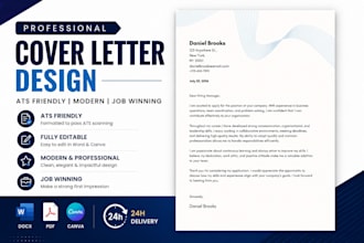 design a professional ats friendly cover letter for job application