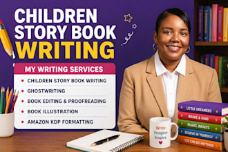 write children story book, ghostwrite kids story, picture book writer