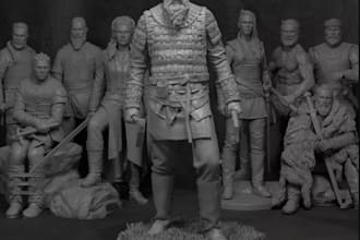 spilt stl part for 3dp,watertight mesh,sculpt shelf figures,snapmaker u1,3d bust