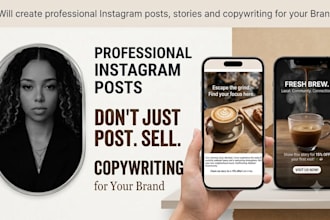 design professional posts and stories with copywriting for your brand
