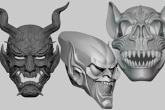 3d wearable cosplay model, 3d mask, 3d helmet, 3d halloween model