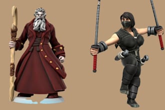 do 3d character, 3d animation, 3d modeling, 3d model, character modeling rigging
