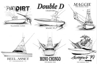 create custom line art or illustration of your boat or yacht
