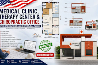 create medical clinic, therapy center and chiropractic office permit drawings