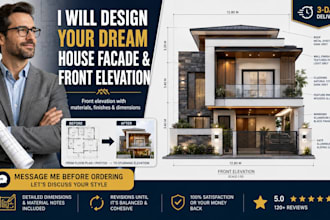 design residential facade, house elevation and front exterior design
