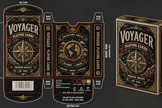 design card box, board game, tuck box dieline,card deck,mockup packaging design
