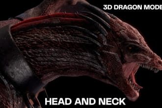 do 3d dragon model creature design monster for game and animation