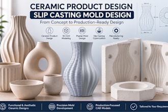 design ceramic products and slip casting mold for production