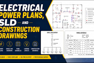 create electrical power plans, sld and construction drawings