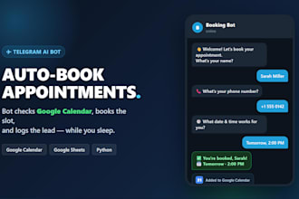 build a telegram booking bot with google calendar and sheets