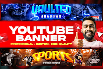 design professional youtube banner and channel art