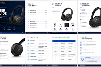 deisgn user guide,product manual,instructional guide for your brand in pdf style