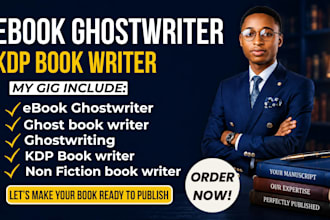 be your ebook ghostwriter, ghost book writer, non fiction book, kdp book writer