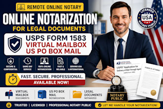 do remote online notarization for legal documents virtual mailbox US po box mail
