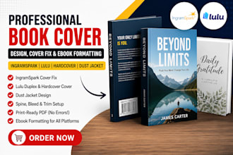 create dust jacket design hardcover ingramspark kdp book cover fix lulu ebook