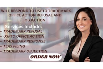 respond to uspto trademark office action refusal and objection