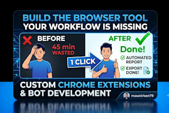develop custom chrome extension and browser automation tool