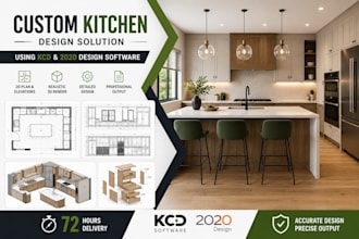 create custom kitchen solution using kcd software, 2020 design software in 72hrs