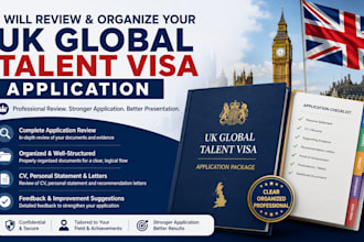 review and organize your UK global talent visa application