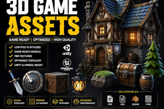 create game ready 3d game assets for unity, unreal engine, and mobile games