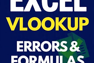 fix vlookup, sumif and excel formula errors in 24 hours