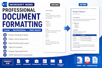 professionally format microsoft word documents reports and resumes