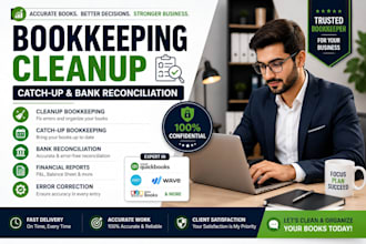 do quickbooks bookkeeping, cleanup and bank reconciliation