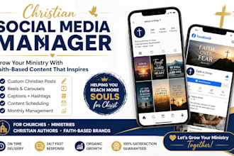 be your christian social media manager for church ministry faith based brand