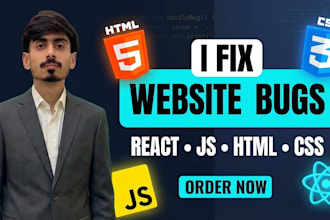 fix bugs in your react, next js, HTML, CSS, or javascript website