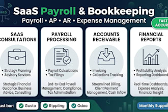 manage saas payroll bookkeeping using gusto rippling odoo and ap ar support