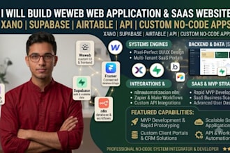 build weweb web application saas website xano supabase airtable API custom web