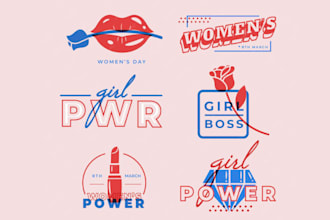 do modern lip gloss, lip balm lipstick oil logo design