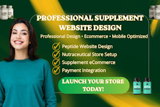 design supplement website nutraceutical website peptide ecommerce store website