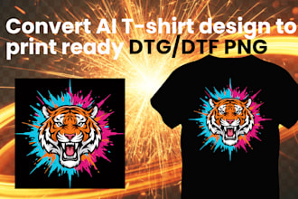 convert ai t shirt design to print ready dtg dtf transparent png 300 dpi