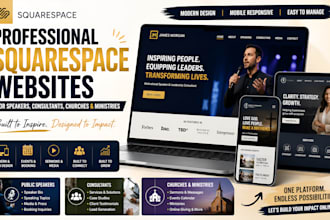 design squarespace website for public speakers consultants and church website