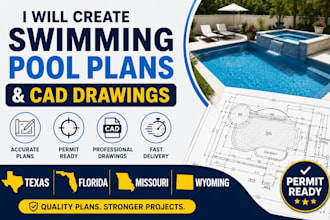 create swimming pool plans and cad drawings for texas florida missouri wyoming