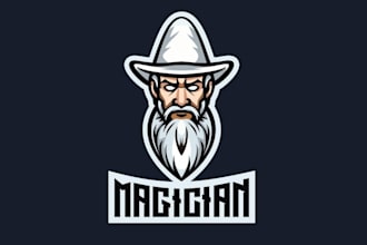 custom made modern stylish beard logo for you
