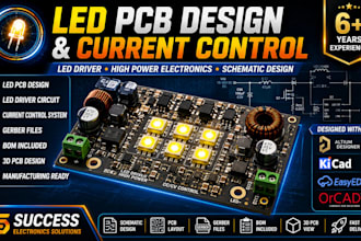 design led pcb schematic, high power electronics and current control system