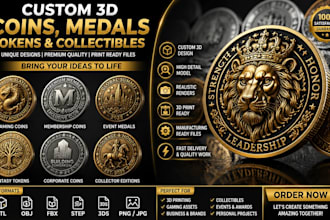 create custom 3d coins medals game tokens and collectible designs for brands