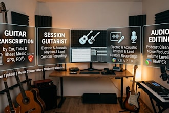 be your session guitarist, transcribe tabs or clean audio