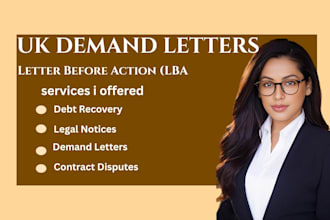 draft a professional UK demand letter and letter before action