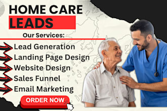 home care leads elderly care website logo senior care healthcare home care leads