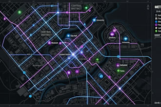 create premium vector maps with routes and landmarks