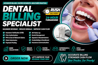 do dental medical billing, rcm, coding, insurance verification, ar and denials