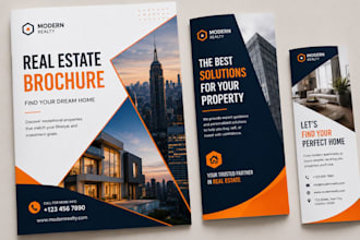 design a professional real estate brochure or property flyer