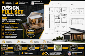 draw architectural plans and mep drawings for construction USA city permit