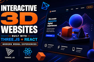 develop a 3d website or interactive website using three js and react