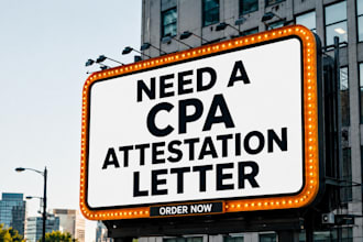 prepare CPA attestation letter for loan, mortgage and income verification